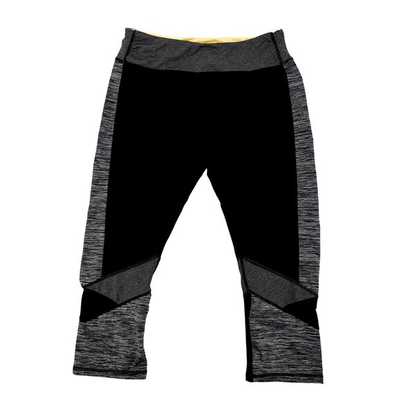 Kyodan Womens Black & Gray Colorblock Athletic Leggings G/L Nylon/Spandex Stretc - Picture 1 of 7